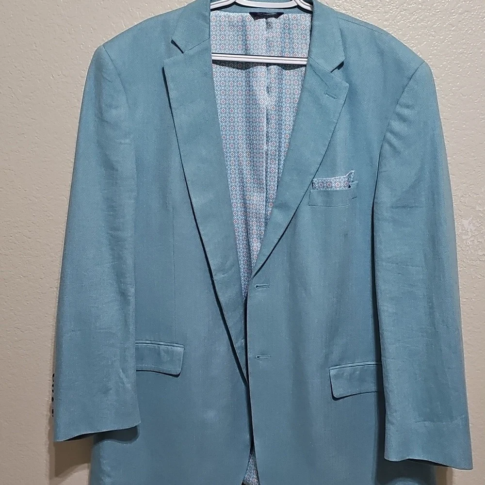 Alan Flusser Blue Linen Blazer